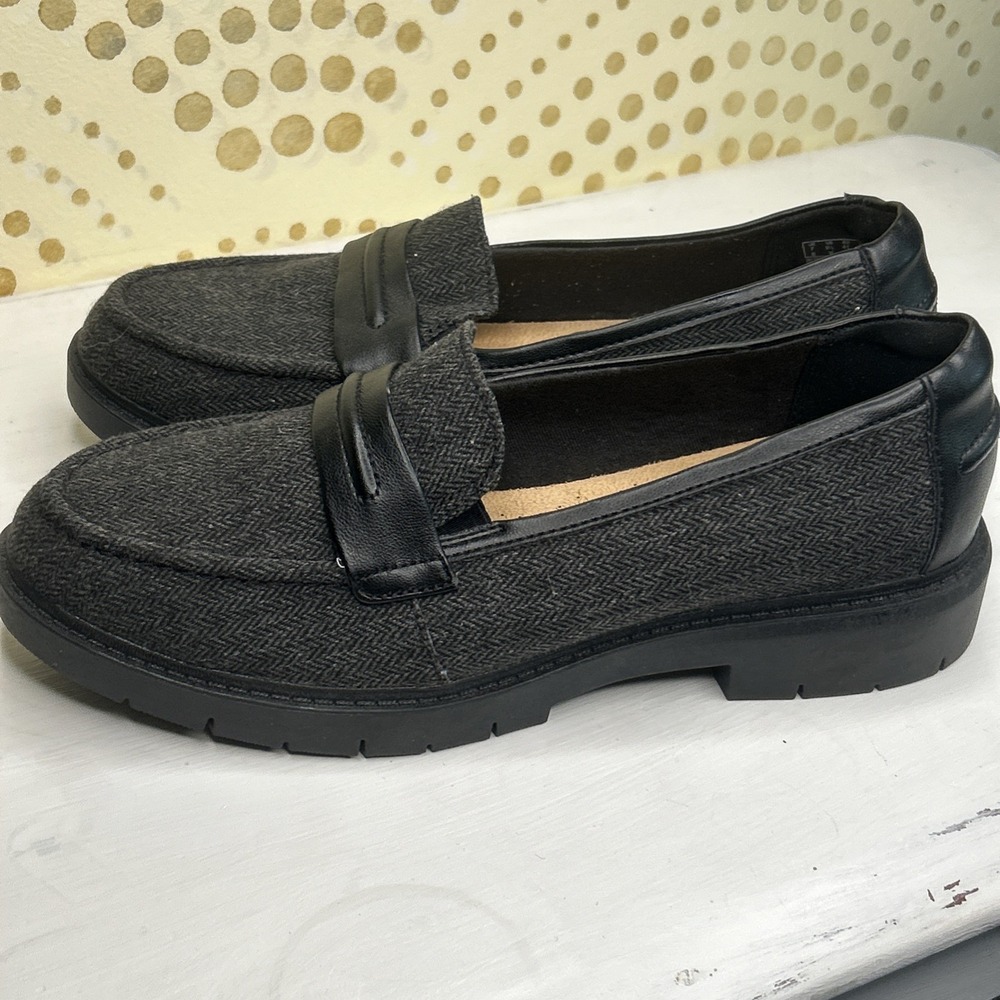 CLARKS Westlyn Bay Tweed Loafers Women's Size 9.5 W-Black-New! - Picture 4 of 7